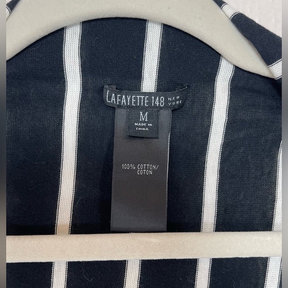 Lafayette 148 New York Striped Asymmetrical Cardigan Medium Minimalist Chic - Picture 3 of 10